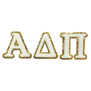 Greek Chenille Letters - White