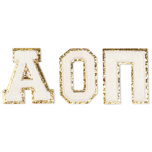 Greek Chenille Letters - White