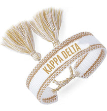 Load image into Gallery viewer, White and Gold Design Woven Bracelet