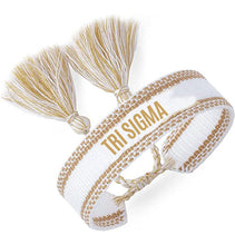 Load image into Gallery viewer, White and Gold Design Woven Bracelet