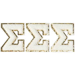 Greek Chenille Letters - White