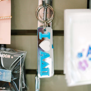 Acrylic I Heart Keychain