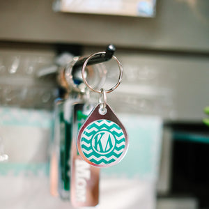 Chevron Circle Keychain